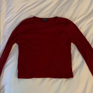 Red long sleeve crop top